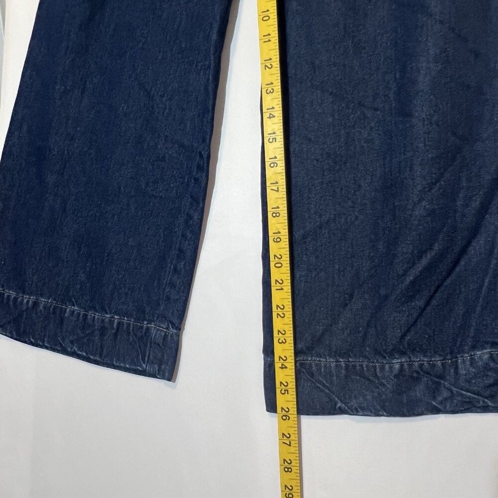 Hudson Anthropologie Women Jeans Holly Wide‎ Leg Cropped Size 32 Blue Denim Zip - Picture 8 of 16